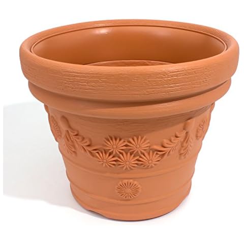 Prosper Plast Plastic flower pot 57 cm Decora Massive for indoor and outdoor use, terracotta colour Cover