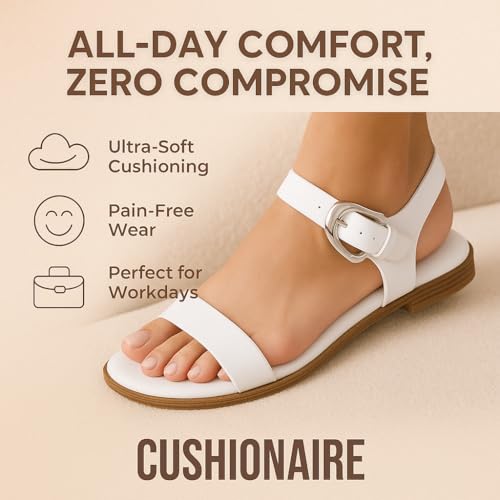 CUSHIONAIRE Cello Women's Ankle Strap Sandal With Cushioned Footbed and Adjustable Buckle2