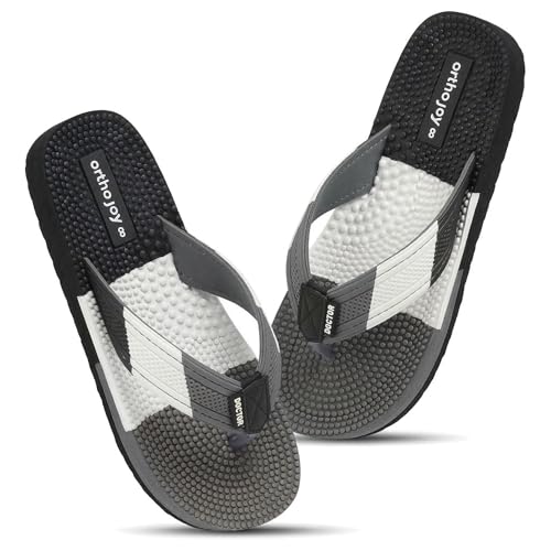 Image of Men's Orthopedic Doctor Slippers with Acupressure Sole | Extra Soft Ortho Chappal for Men | Daily Use Home & Casual Footwear | Soft Cushion Foam Slipper for Man - Lightweight, Anti-Skid Rubber
