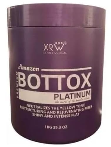 Hair Bottox Platinum Amazon XRW. For Blonde Hair, neutralizing the yellow tone and providing an platinum effect while providing hydration and frizz reduction.