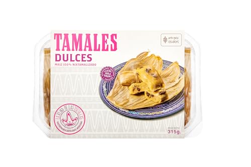 La Reina de las Tortillas – Tamales Dulces con Pasas, sin gluten, pack de 3 unidades, listos para servir