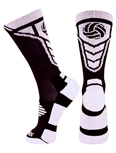 Tstars Gift for Volleyball Fans Players - Volleyball Logo Athletic Crew Socks