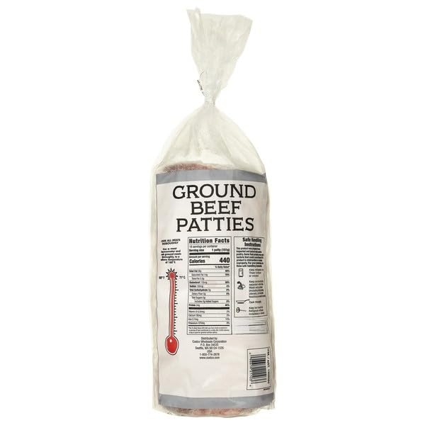 Ground Beef Patties , No added growth hormones or antibiotics, ever . No animal by-products in feed , Meets standards for animal welfare, feed, and more, so you can know about what you're buying (and eating) 18 count [48 oz , 3 lb ]