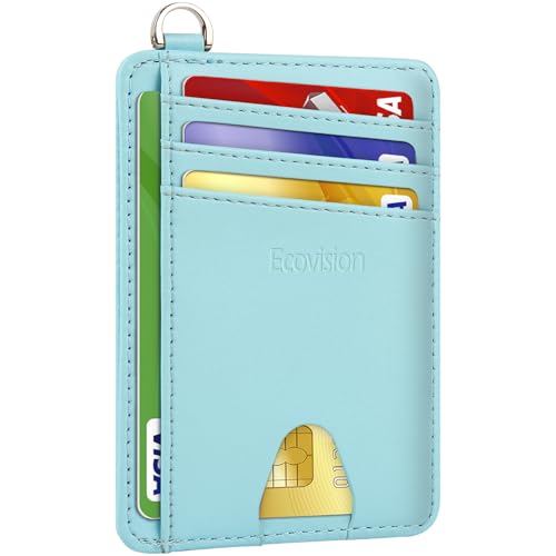 Image of Slim Minimalist Front Pocket Wallet, RFID Blocking Credit Card Holder Wallet with Detachable D-Shackle for Men Women