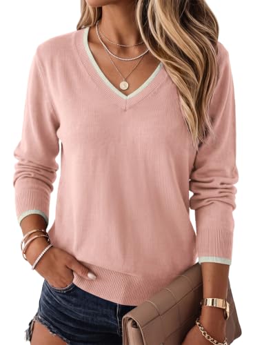 Image of Dokotoo Women's Wool Blend Crew Neck Casual Fall Sweaters Knit Tops | Lightweight,Long Sleeve,Fall Outftis,Dressy,Ribbed Hem,Business Casual Tops,Comfy Knit,Pullover,Basic Classic,Layer Clothes