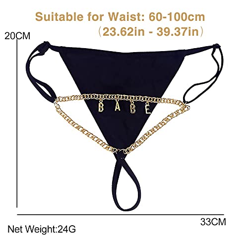 Custom Name Waist Chain For Women, Personalized Stainless Steel Metal Letters Chain Body Jewelry Underwear Pants Birthday Wedding Party Gift #TOP3