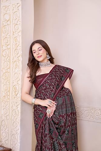 Image of TAMAIRA FASHION Mulmul Pure Cotton Saree For Woman |Office Wear Daily Wear Daily Wear Sarees For Women Without Blouse Piece(Available in 12 Colours)