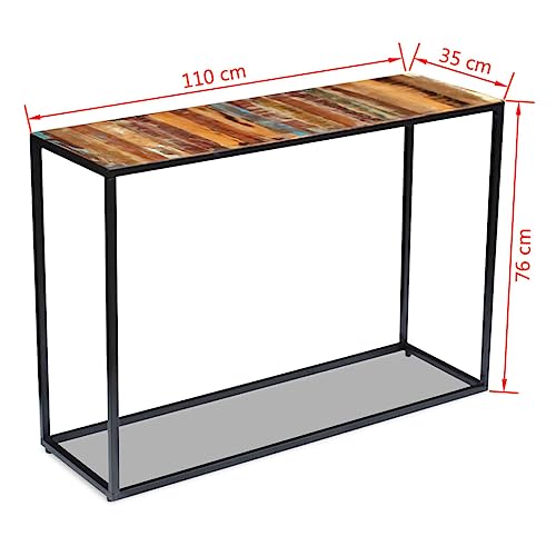 Mesa consola de madera recuperada de 110x35x76 cm para salon 3