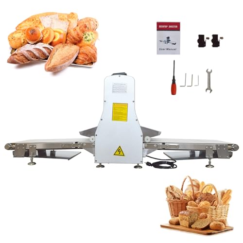 WYDDDARY Commercial Dough Sheeter 550W Commercial Dough Pressing Machine Size of Conveyor Belt 500mm Bread Shortening Machine, Pastry Baking Machine 110V