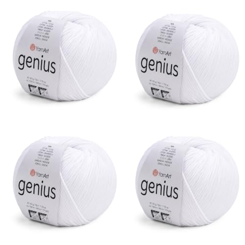 Image of YarnArt Genius Soft Cotton Blend Yarn, 4 Pack (1.76 oz / 174 Yds)