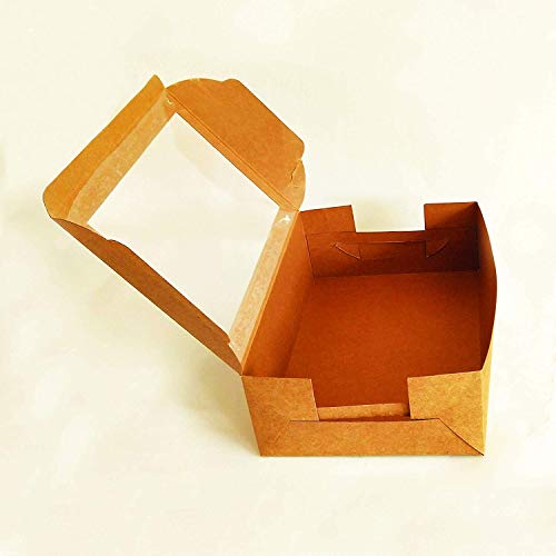 Image of Pack of 20 (Size,6X6X2),Brownie Box 4 Brownie Holder Brownies /Cakescicles /Popscicles /Cookies /Chocolates Foldable Gift Box for Birthdays or Baby Announcement (Pack of 10)