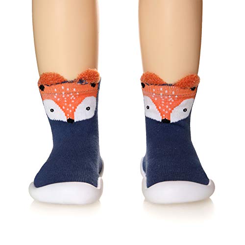 Childrens Kids Toddlers Animal Rubber Sole Non-Skid Indoor Floor Slipper Baby Boy Girls