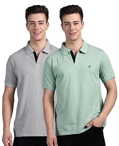 Image of Lux Cozi Men Cotton Solid Regular Fit Polo Shirt