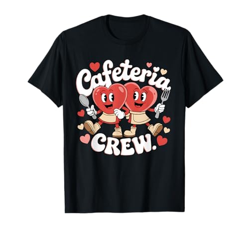 Rétro Mignon Cafétéria Crew Saint-Valentin Amusant Déjeuner Lady T-Shirt