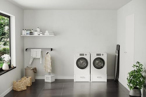 Wasmachine verhoger met lade - opbouwmeubel - 31cm hoog - Wit - Universeel- Dubbel - Afbeelding 3