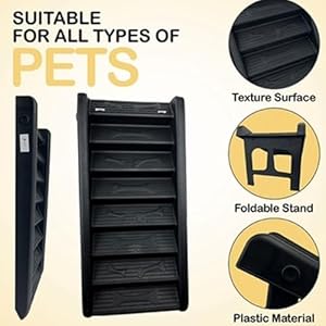 Easy-to-Store-and-Clean-Collapsible-Free-Standing-Ramp-for-Pets-Black-Supports-up-to-154-lbs-Durable-8-Step-Design-for-Home-or-Outdoors - Cucciolini Doodles   Easy-to-Store-and-Clean-Collapsible-Free-Standing-Ramp-for-Pets-Black-Supports-up-to-154-lbs-Durable-8-Step-Design-for-Home-or-Outdoors