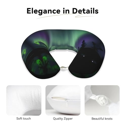 Almohada de viaje de espuma viscoelástica negra ergonómica miniatura 4