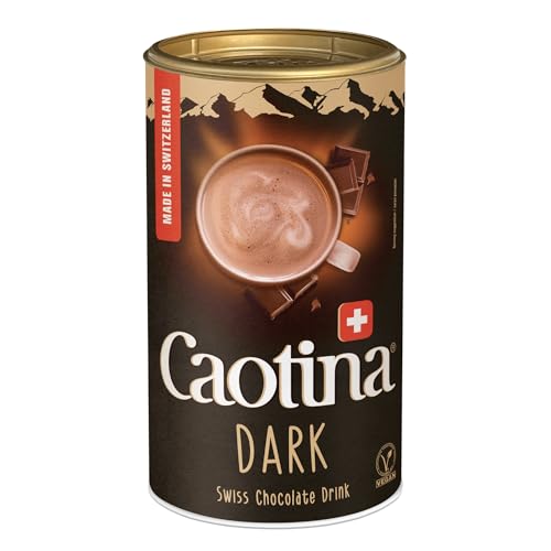 Caotina Dark dunkle Trinkschokolade - Kakao-Pulver für heiße Schokolade mit 45% Kakaoanteil und dunkler Schweizer Schokolade - feinster Cacao nachhaltig und zertifiziert 500g