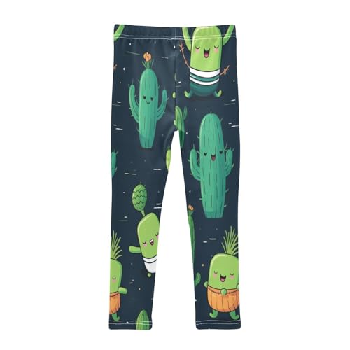 Toddler Girls Leggings Printed Yoga Pants Leggings Green Cartoon Cactus One for Kids2