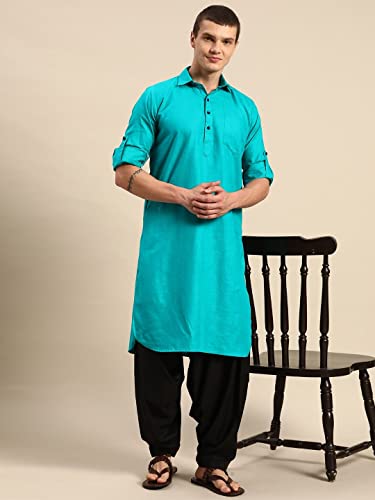 Image of Rajubhai Hargovindas Men's Festive Cotton Pathani Kurta