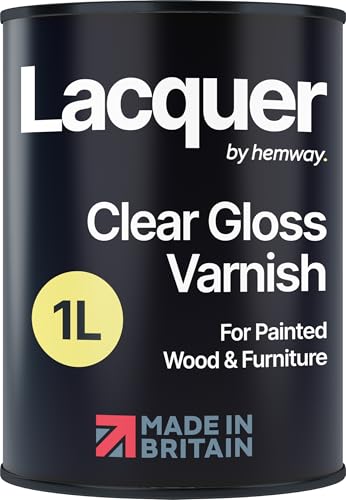 Clear Gloss Lacquer 1L | Multi-Surface Sealer to Varnish Wood & Furniture, Interior & Exterior | Waterproof, Weatherproof, Fast-Drying Clear Varnish | Protective Durable Gloss Finish Top Coat