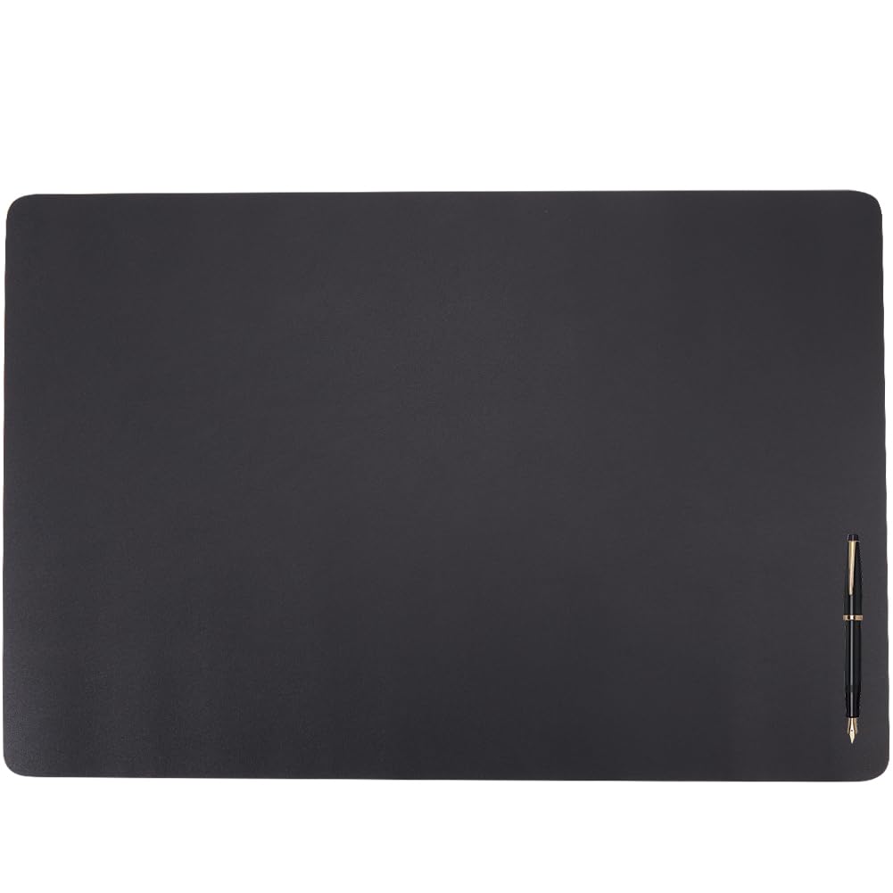 CREATCABIN Bureaumat leer, antislip, grote muismat, laptop, schrijfmat, waterdicht, rechthoekig PU-leer, gemakkelijk schoonmaken, voor computers, zwart, 60 x 40 cm