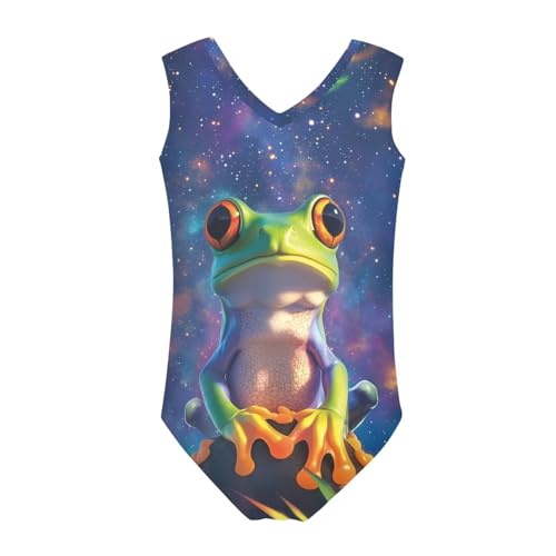 Image of Girls Fashion Print One Piece Swimsuit Bathing Suit Gymnastic Leotard for Kids, 5-14 Years