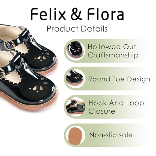 Image of Felix & Flora Toddler Little Girl Mary Jane Dress Shoes - Ballet Flats for Girl Party School Shoes