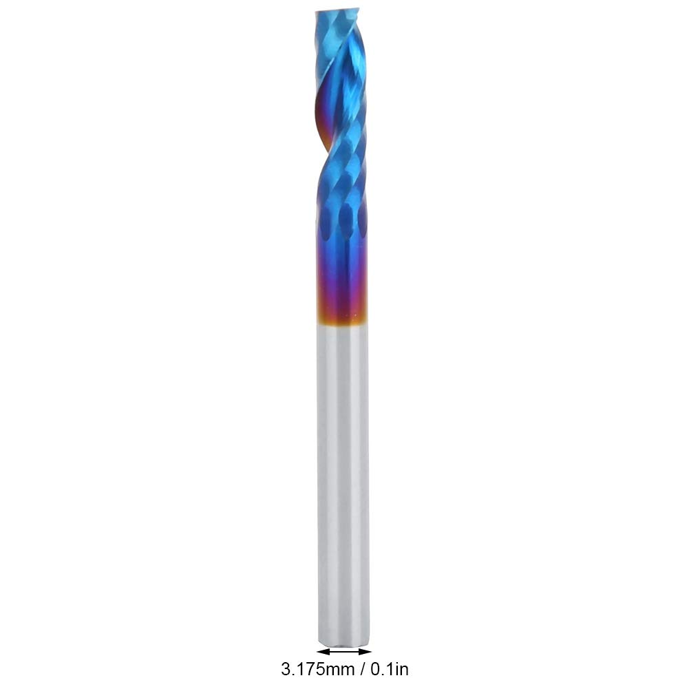Fresa de Carburo de Metal Duro 3.175mm, Herramienta de Grabado Helicoidal de una Sola Hoja para PCB CNC SMT Molde Plástico Fibra Carbono