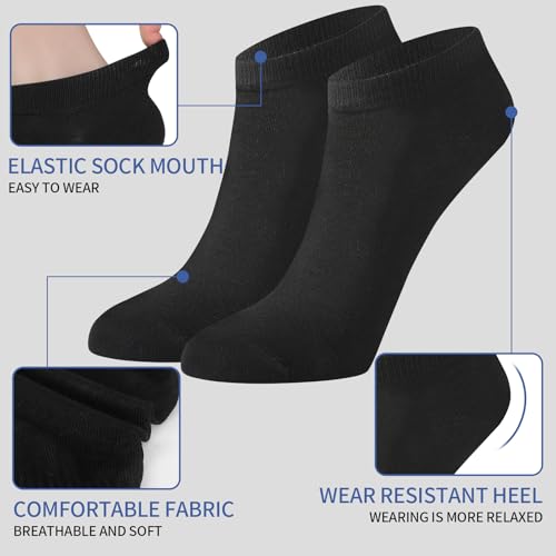 120 Pairs Black Low Cut Ankle Socks Bulk Pack No Show Casual Breathable Thin Athletic Socks for Men Women2