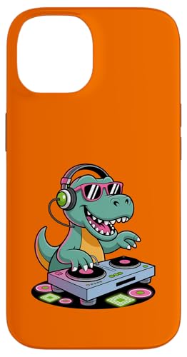 Tocadiscos DJ Dino Funny Music Lover Dinosaur Vibes Carcasa para iPhone 14