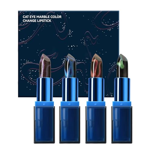 Magic Set – 4 barras de labiosque cambian de color, bálsamo hidratante ligero, de labiosbrillante con fórmula hidratante | Maquillaje de labiospara un brillo natural, una textura su