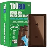 Mouse Traps Indoor for Home- Heavy Duty Sticky Traps for Mice, Small Rats, (4 Pack) Cockroaches & Other Bugs- Eco Friendly & Biodigradable