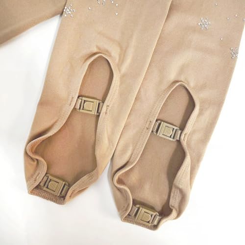 Girl's Ice Skating Training Tight Leggings with Sparkling Rhinestone Decorative Pantyhose4