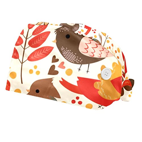 Couvre-chef unisexe haut de gamme motif automne feuille oiseau casquette de travail x2