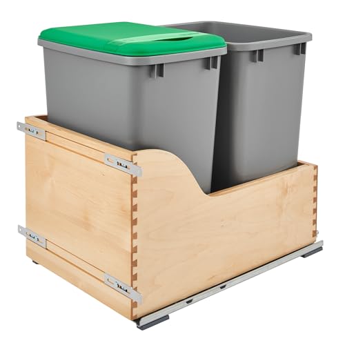 Rev-A-Shelf Pullout Trash Can, Min Cabinet Opening 18' W, 35 Qt