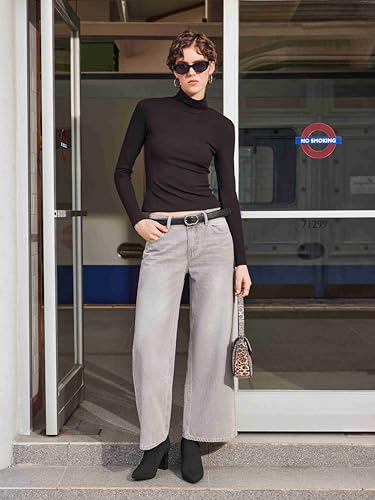 CIDER Turtle Necks Tops for Women Long Sleeve Shirts Mock Neck Solid Basic Tee Slim Fit Soft Base Layer Fall Tops4