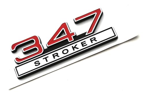 Image of 2pcs 347 Liter 5.7 Stroker Engine Emblems Badge 3D Decals Stickers Cars Trucks (Chrome Red)