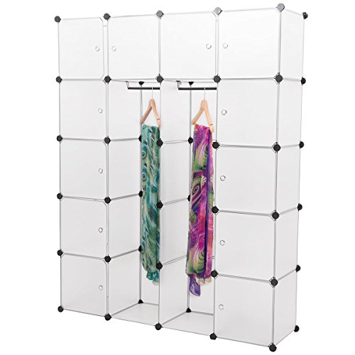 Armario modular estantería por módulos - para ropa zapatos y demás accesorios - fácil de montar - con barra para colgar