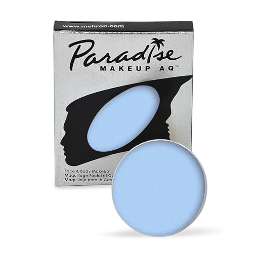 Image of Mehron Makeup Paradise Makeup AQ Refill Size | Stage & Screen Performance, Face & Body Painting, Beauty, Cosplay, and Halloween | Water Activated Face Paint, Body Paint .25 oz (7 ml) - Pastel Blue