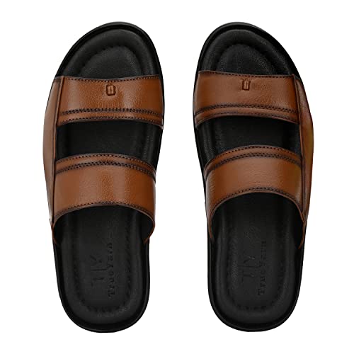 TrueYarn Men's Genuine Leather Slippers | Thong Sandals For Men | Comfortable | Cushioned Insole | Durable | Handmade | All Occasion Slippers