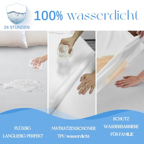 Protector de colchón impermeable 200x200 cm ohano blanco lavable 4