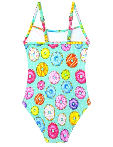 Image of Gnainach Girls Bathing Suit Size 3t 4t Multicolor Doughnut Cute Sleeveless Swimsuits with Adjustable Straps Summer Beach Swimwear