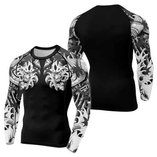 Samurai Ranked Rash Guard Men’s Long Sleeve Compression Shirt Designed for BJJ MMA, and All Combat Sports - Main Image