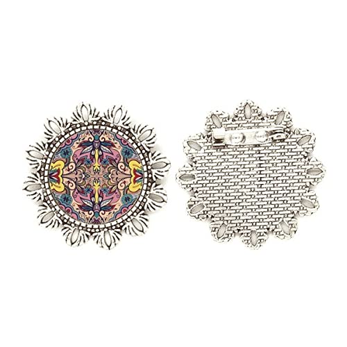 Broche de flor plateada estilo europeo para vestidos de fiesta