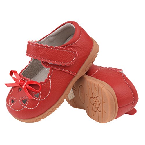 Femizee Girls Leather Bows Design Soft Round Toe Princess Dress Mary Jane Flat Shoes(Toddler/Little Kid)4