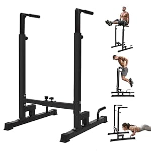Yes4All Dip Stand 500 LBS Capacity, 80 Levels Adjustable Dip Bars, Dip Station Machine for Home Gym