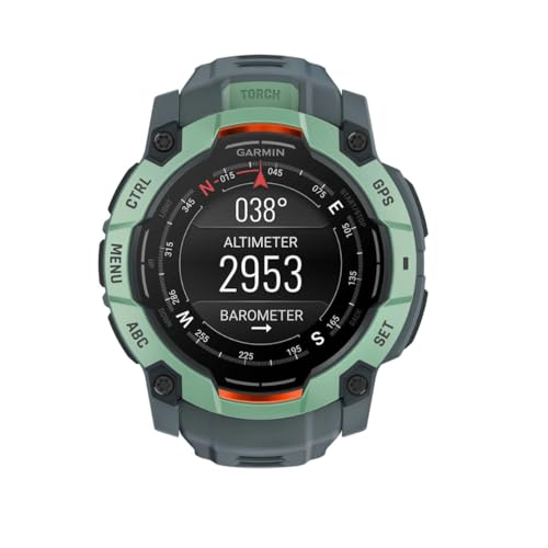 Image of Garmin Instinct 3 50mm, AMOLED Display, Rugged Outdoor GPS Smartwatch, Metal-Reinforced Bezel, Built-in Flashlight, Up to 18 Days of Battery Life, Neo Tropic /Twilight