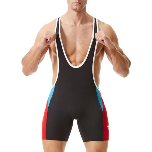 LORSPORTCH Men\'s wrestling Powerlifting Singlet Standard Active Sleeveless Bodysuit Uniform Leotard Jumpsuits Singlet