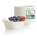 Homestockplus Disposable Bowls 16 Oz [50 Pack] - Heavy Duty Paper Bowls, Sugarcane Fiber Compostable Bowls for Ice Cream, Snacks, Desserts, Microwave Safe BPA-Free Eco Dinnerware (White) 1